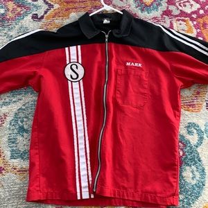Vintage Schwinn Mechanic full Zip shirt, short sleeve with name Mark embroidered